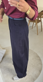 MOLIE extra wide cotton balloon pants navy
