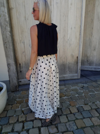 DOMANI satin dots skirt ecru