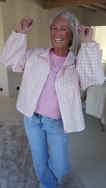 SPRING check jacket pink