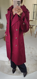 JOLANDE maxi trench coat wine