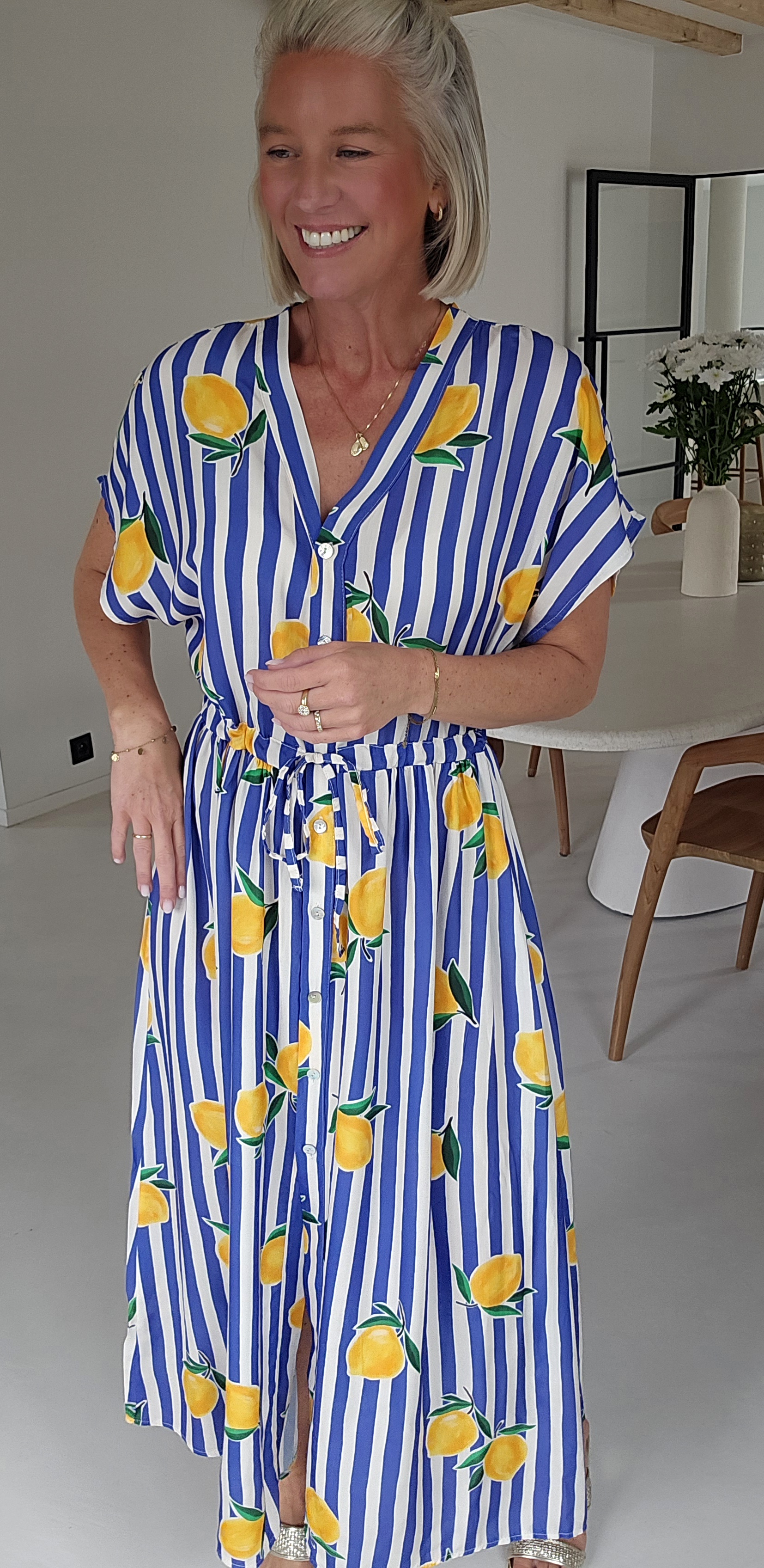 SUMMINE maxi viscose dress kobalt blue