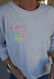 HAPPY LIFE sweatshirt mêlee grey (with key ring)