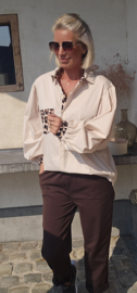 NINA oversized cotton shirt beige