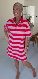 LISETTA striped polo shirt dress