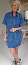 THE PERFECT JEANS dress short-sleeved darker blue