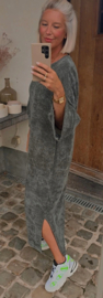 MANDU soft velvet maxi dress khaki