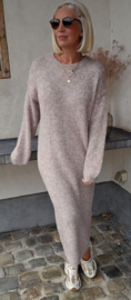 MANDINE maxi knit dress melêe taupe