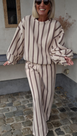 LUCIA striped cotton sweatshirt beige