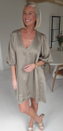 MILENA satin dress taupe