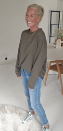FAUVE oversized cotton sweatshirt khaki