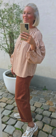 CARIE checkered blouse camel