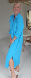 RHEA maxi shirt dress turquoise