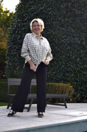 INEZA oversized checkered shirt black