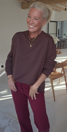FAUVE oversized cotton sweatshirt chocolat