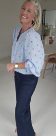 CHERRY cotton blouse blue