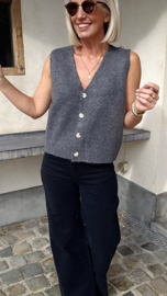 RUBI sleeveless knit cardigan carbon