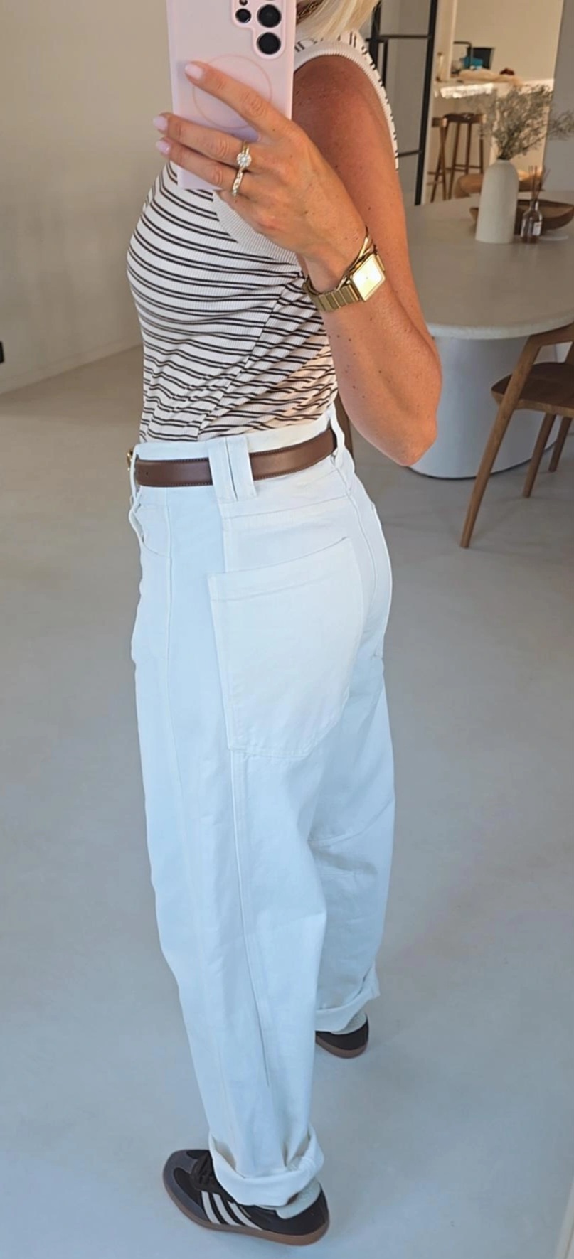 CHRISTIEN barrel jeans white