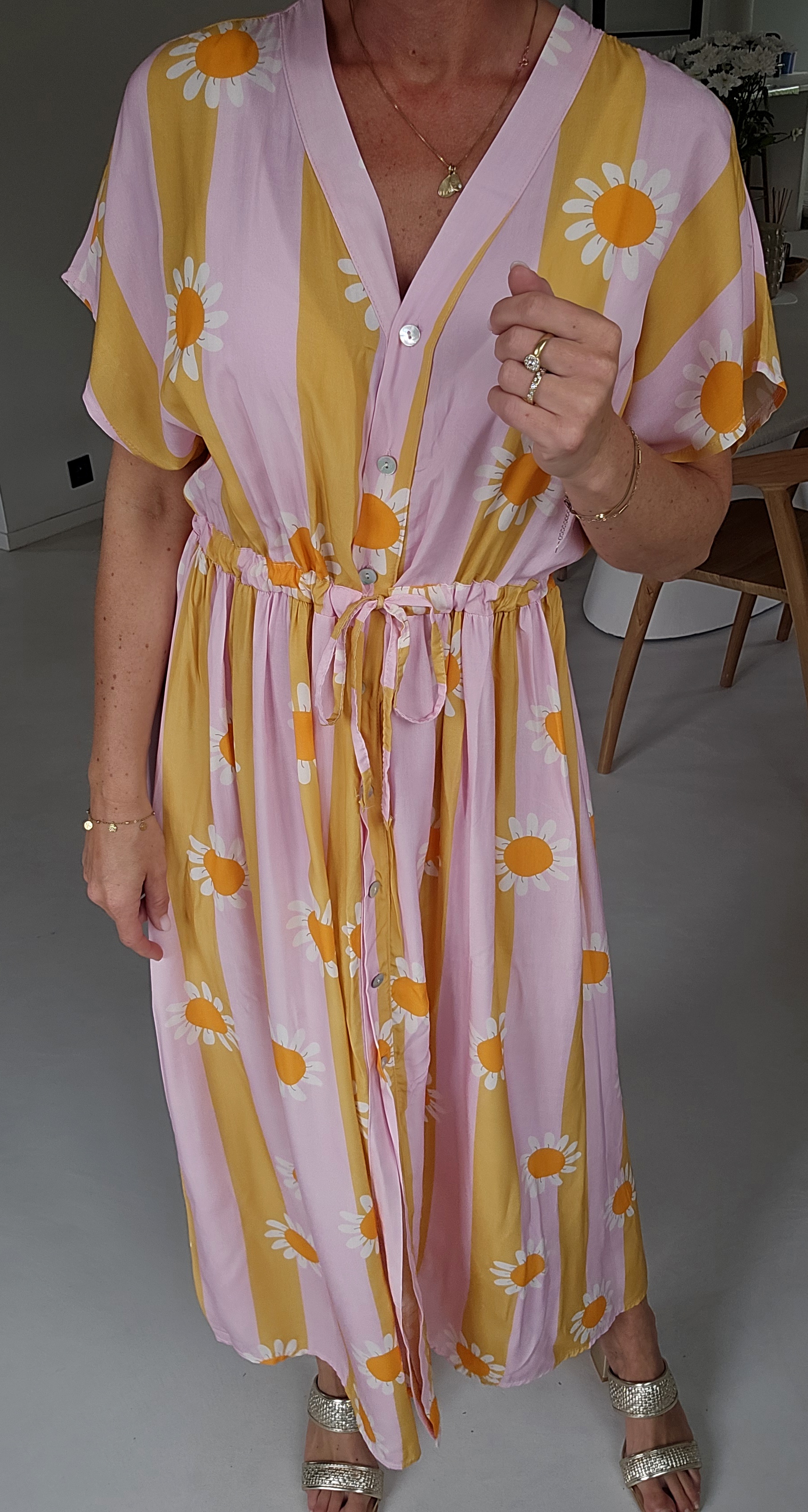 SUMMINE maxi viscose dress pink