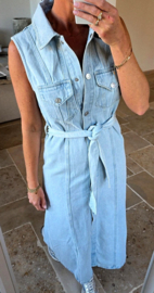 CORINNE maxi sleeveless jeans dress blue