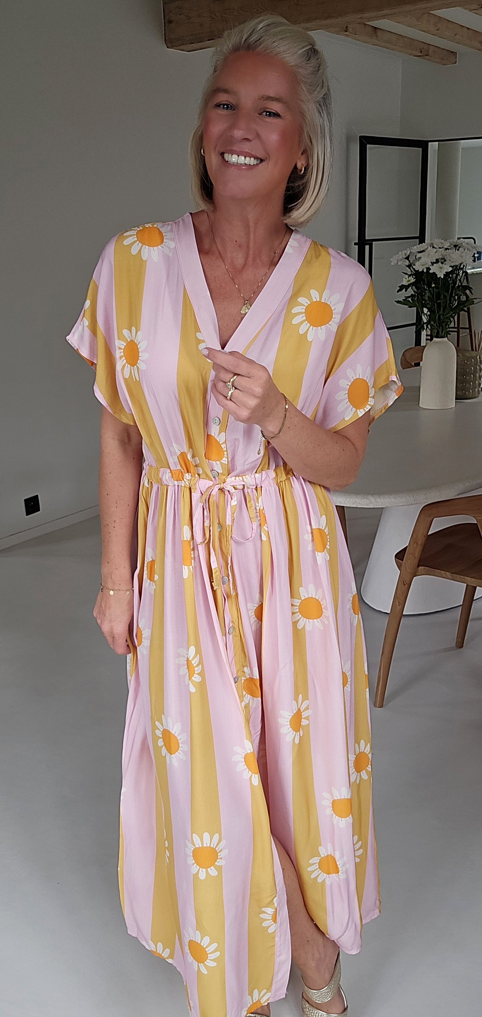 SUMMINE maxi viscose dress pink