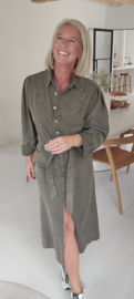 MADELON maxi jeans dress washed khaki