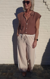 FALLINE sleeveless shirt coffee