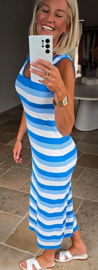ALICE striped maxi dress blue