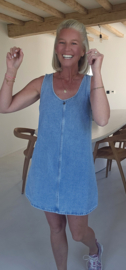 PIEN sleeveless jeans dress midi blue