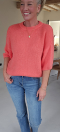 CINDY short-sleeved knit coral
