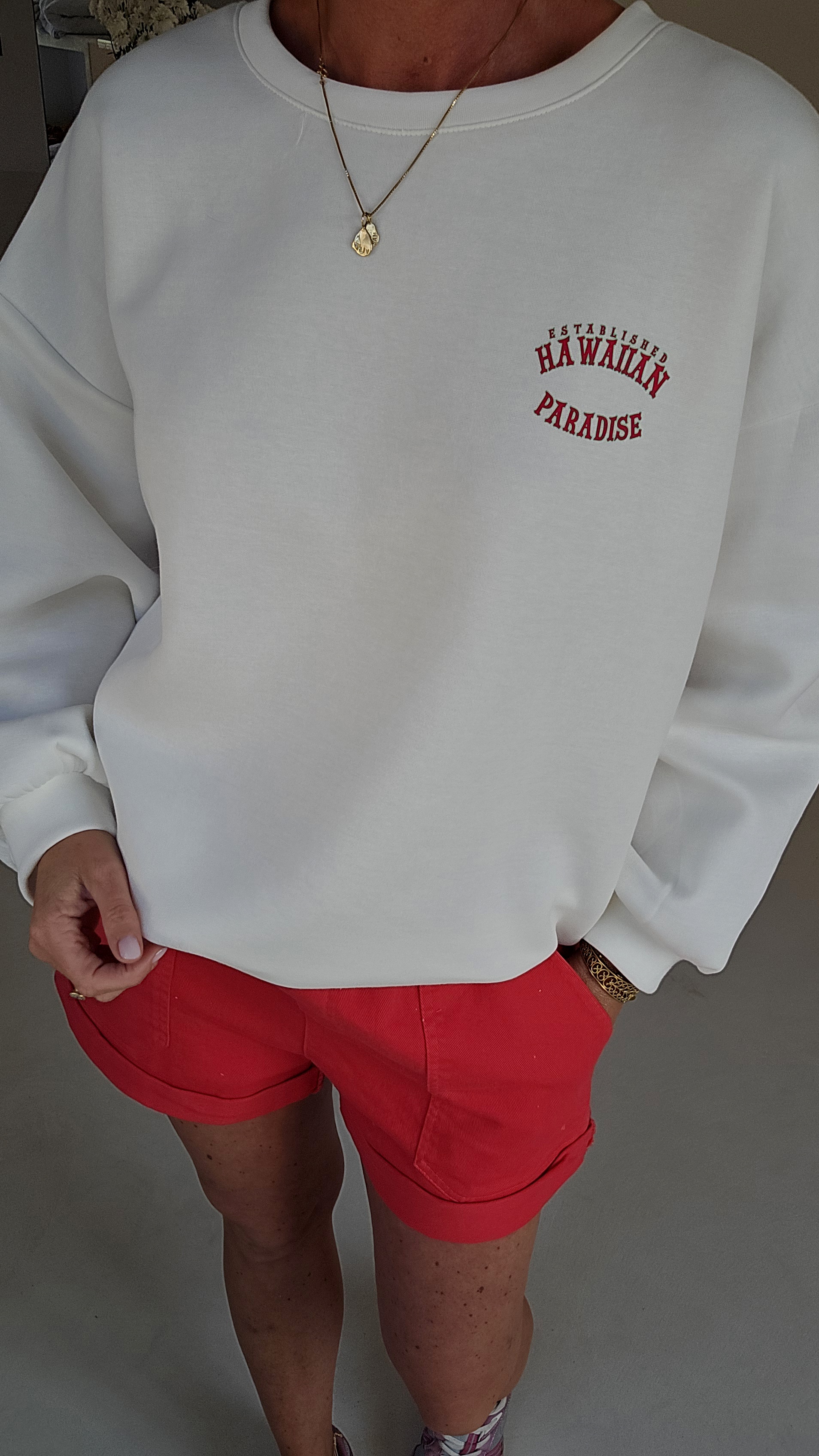 HAWAIIAN PARADISE sweatshirt white