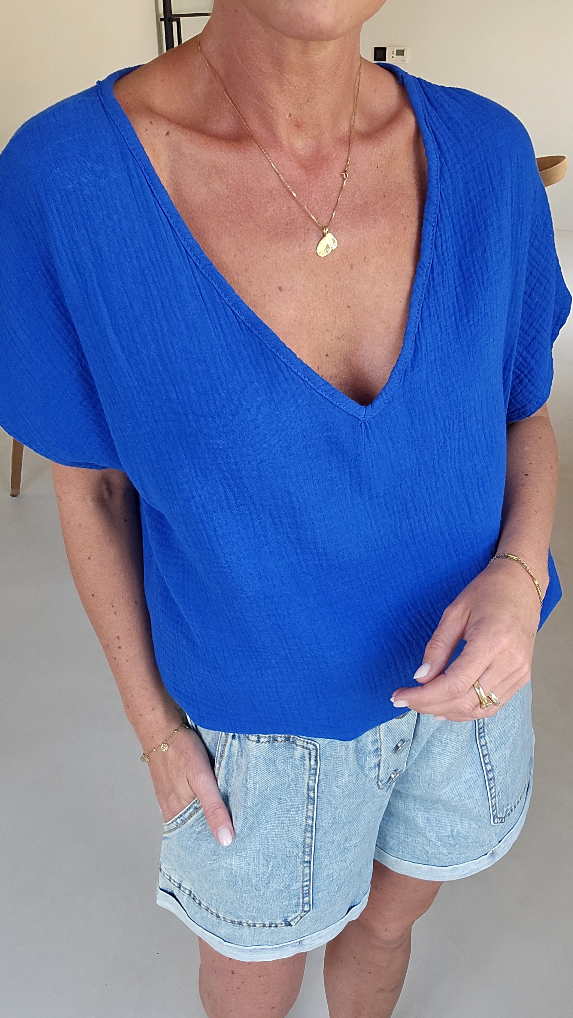 AMALFI tetra tee kobalt blue