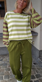 LOEBIDOE striped sweatshirt olive
