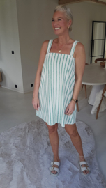 DOLLY striped sponge dress green