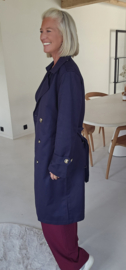 JOLANDE maxi trench coat navy