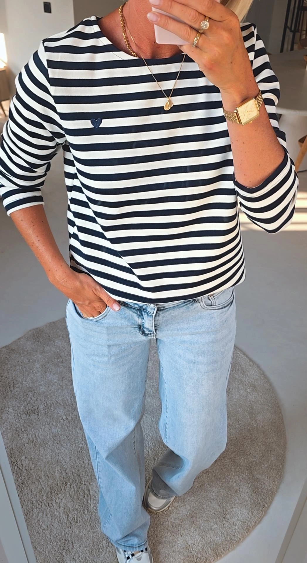 LAURAN dad jeans soft blue low rise
