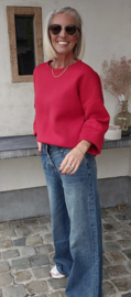 ANDREA fleece sweatshirt red