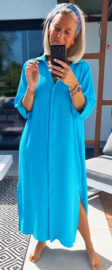 RHEA maxi shirt dress turquoise