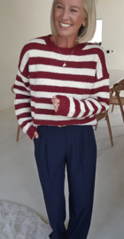 ANOUK striped soft knit burgundy