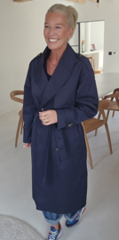 MEYLI maxi trench coat navy