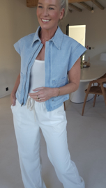 SANNE sleeveless jeans jacket soft blue