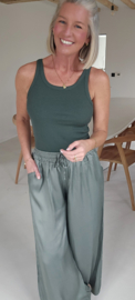 SALLI satin loose pants khaki