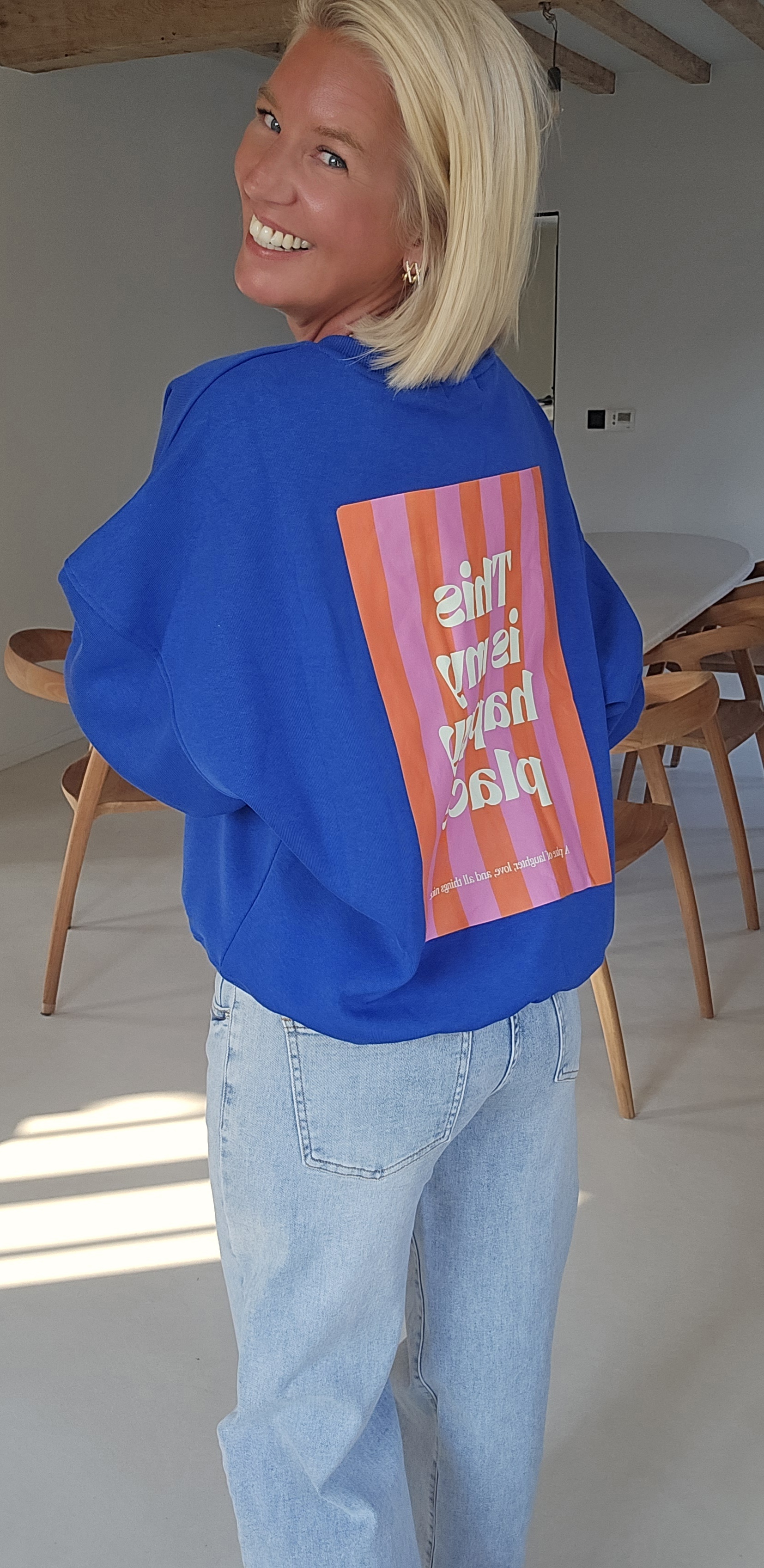 THIS IS MY HAPPY PLACE sweatshirt kobalt blue