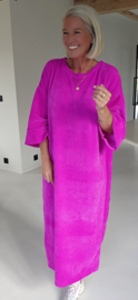 MANDU soft velvet maxi dress neon fuschia