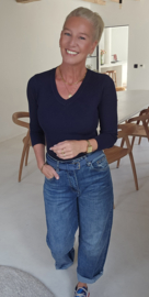 MILIA v-neck basic knit navy