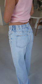 MEREL wide leg jeans soft blue drawstring