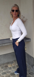 NELLE striped oversized suit pants navy