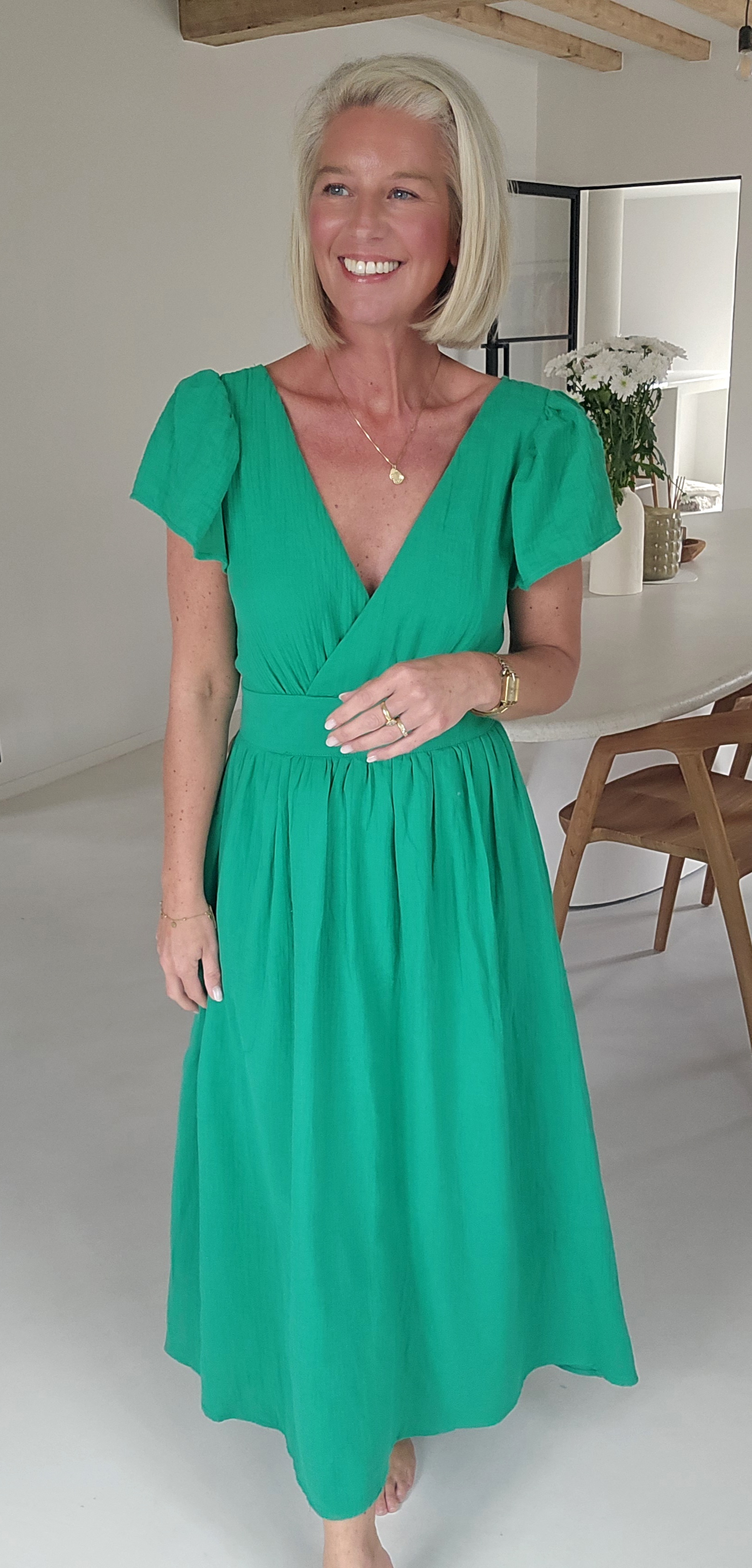 SAMANTE maxi tetra dress green