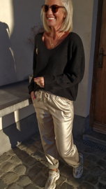 ROMEE drawstring pants metallic gold
