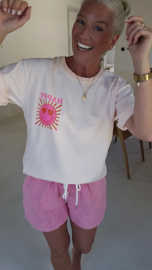 HAPPY cotton T-shirt peach