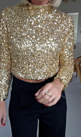 SHINE cropped top gold
